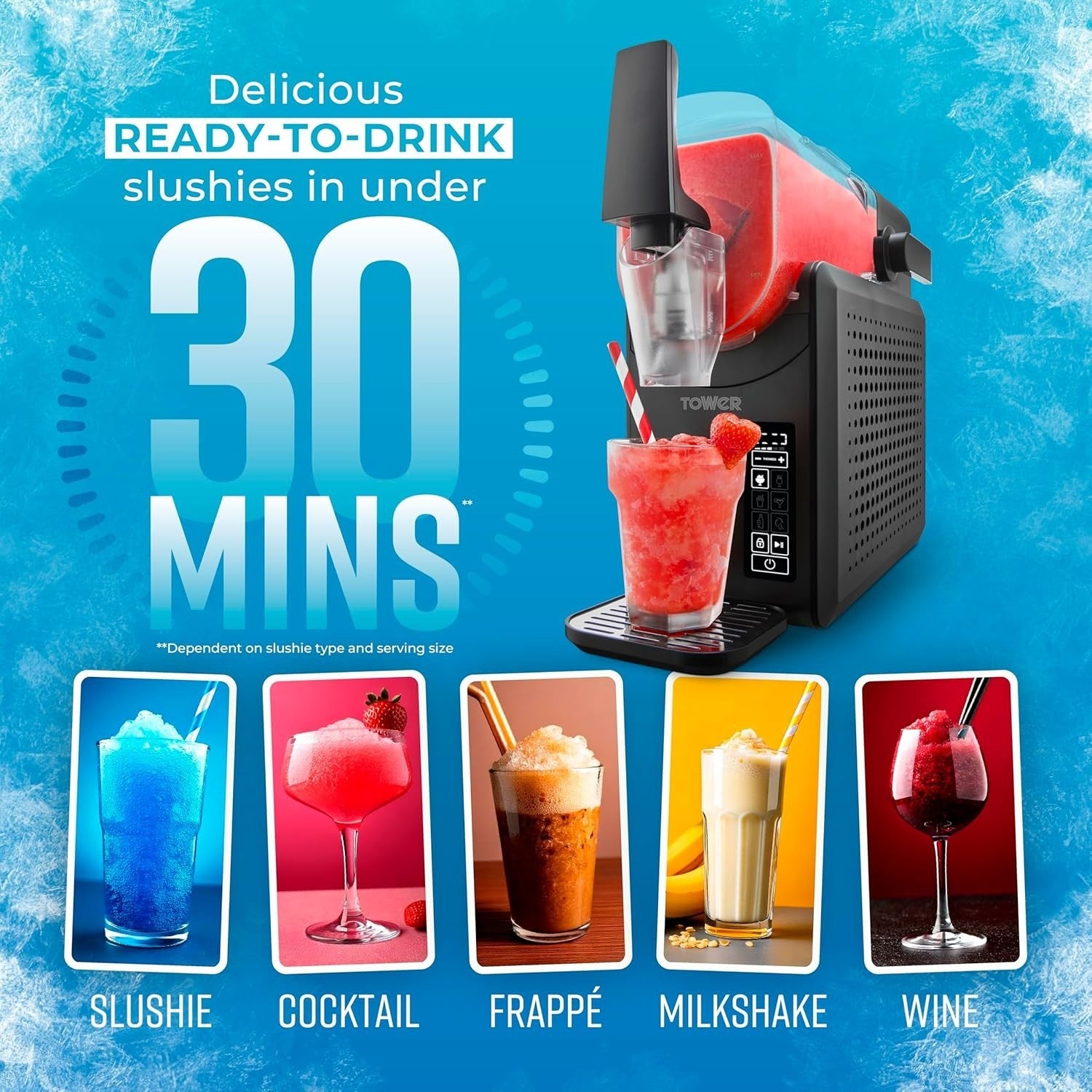 Frozen Drink Slushie Maker Machine w/ Digital Display 220W Black