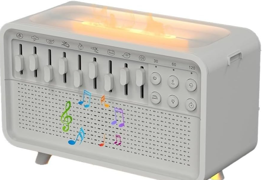 White Noise Machine with Aroma Diffuser, Humidifier & Night Light, 8 Sounds