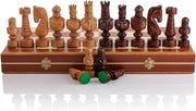 60cm Luxury Inlaid Wooden Chess Set – Large Hand-Carved Weighted Pieces