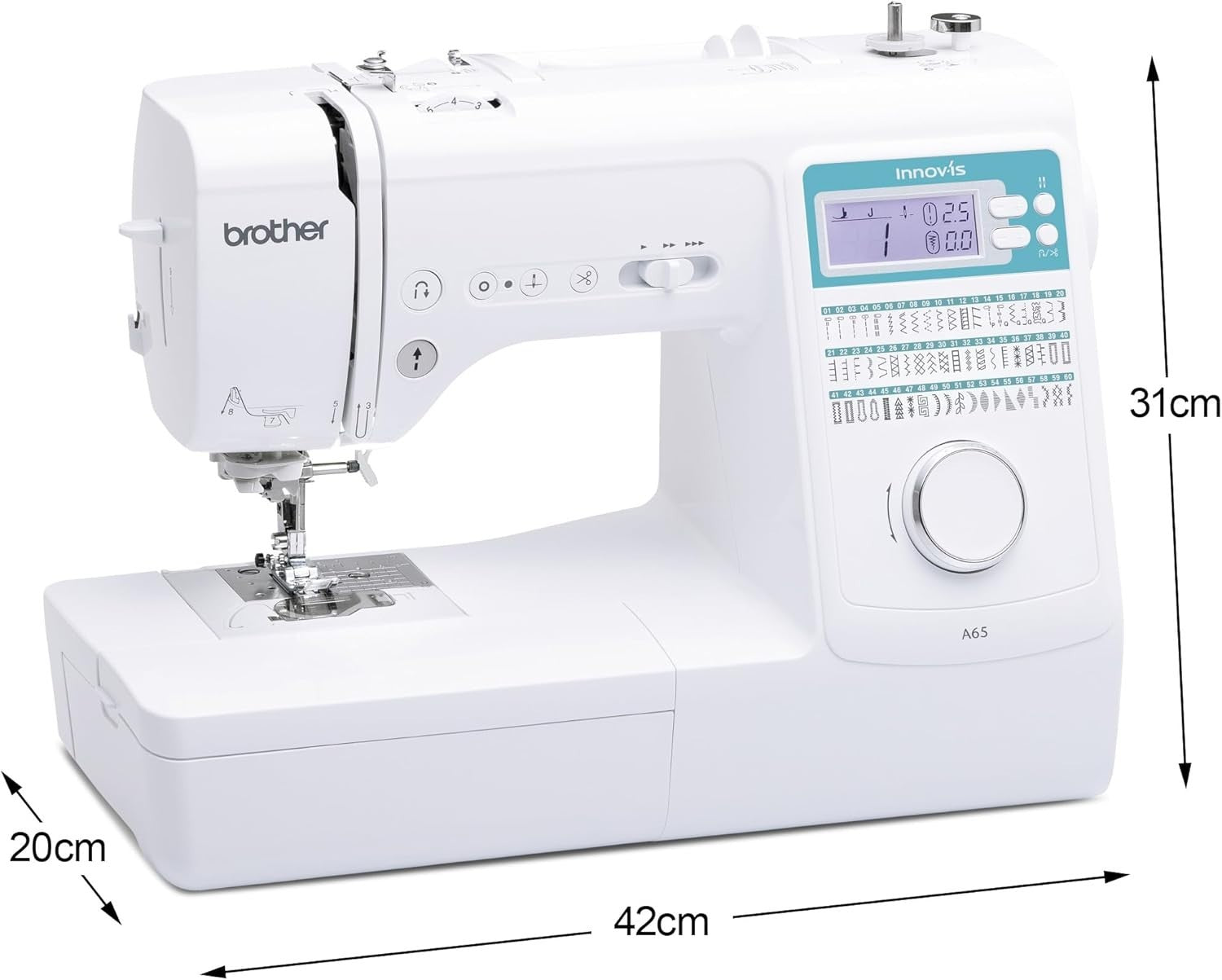 Computerised Sewing Machine 60 Stitches LCD Display Free Arm LED