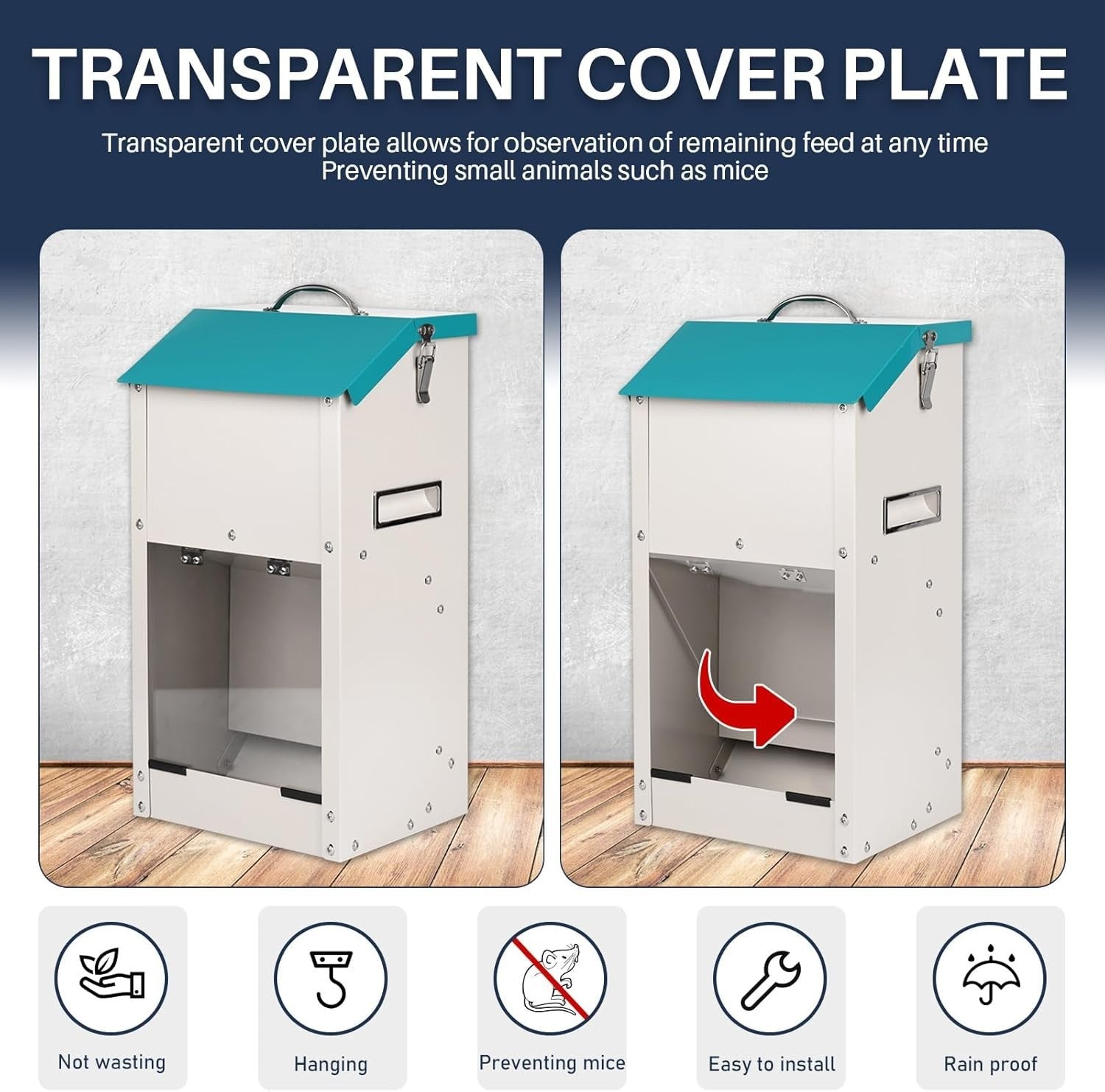 7kg Automatic Dog Feeder Rodent Proof Outdoor Food Storage Bin Red