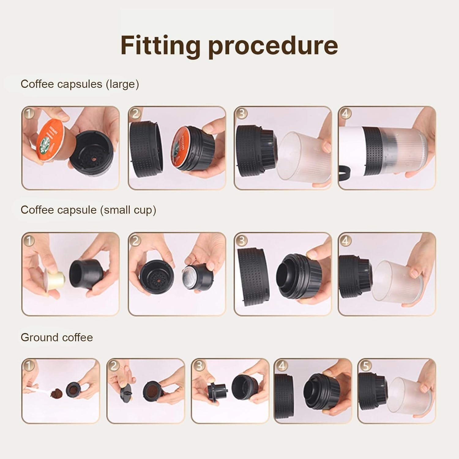 Portable Electric Coffee Maker 3-in-1 Hot Cold Brew USB Rechargeable Espresso