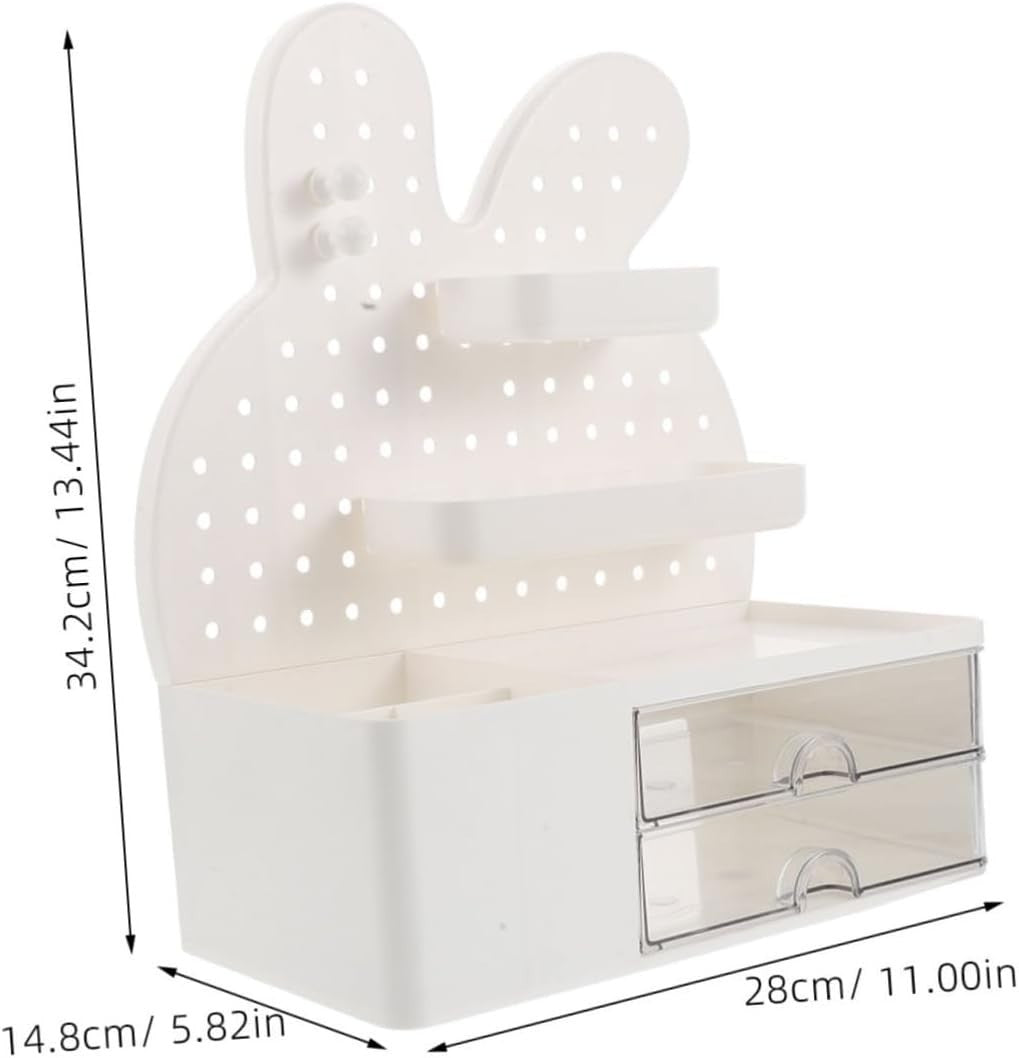 Bunny Desk Organizer Pegboard Storage Box Drawer Plastic Cute