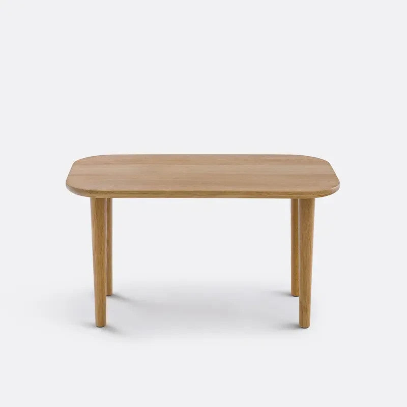 Solid Oak Coffee Table 66cm | Small Modern Lounge Table with Tapered Legs