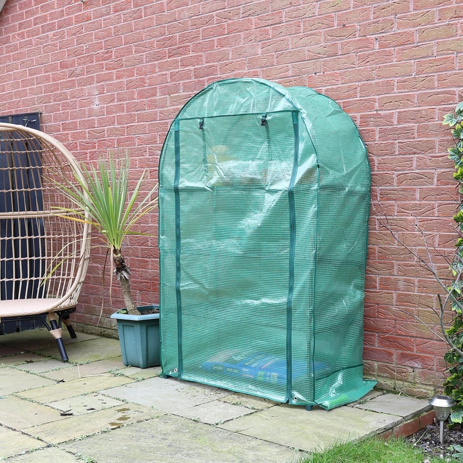 4-Tier Wide Greenhouse | Weatherproof PVC Cover | Roll-Up Door | Steel Frame
