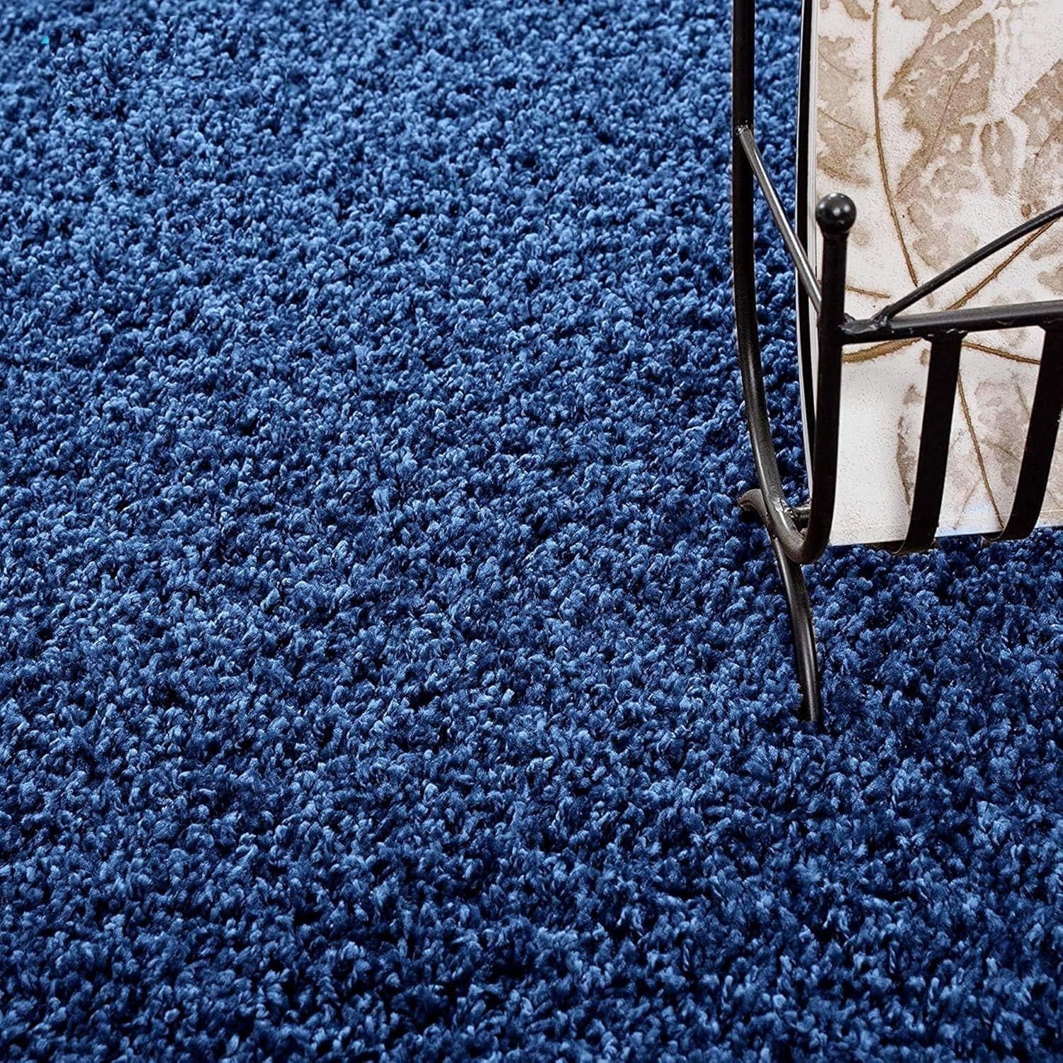 Extra Large Shaggy Rug 160x230cm 5cm Thick Soft High Pile Navy Blue Carpet