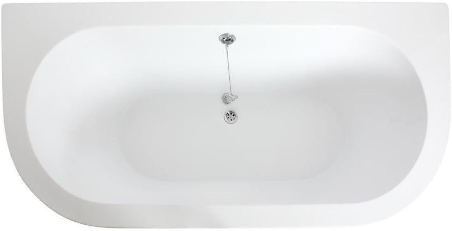 White Double Ended Back to Wall Bath 1685x780mm Gold Ball Claw Feet