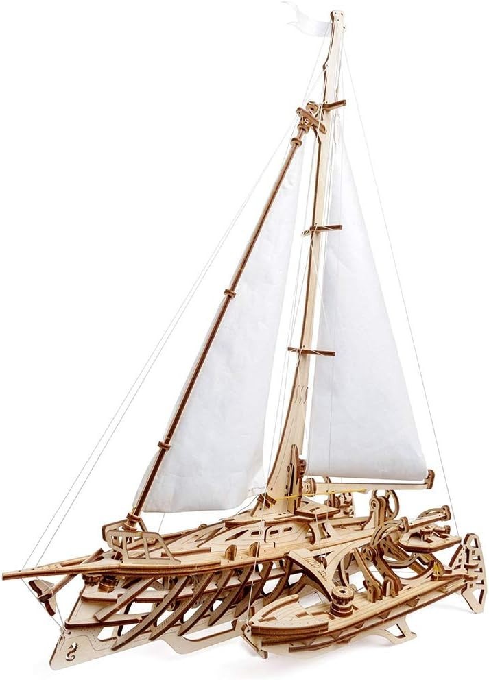 3D Wooden Sailboat Puzzle Kit Adults DIY Yacht Model w/ Working Rigging