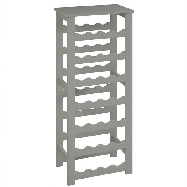 7 Tier Wine Rack Grey 28 Bottle Freestanding Storage Stand Modern Home Bar Shelf