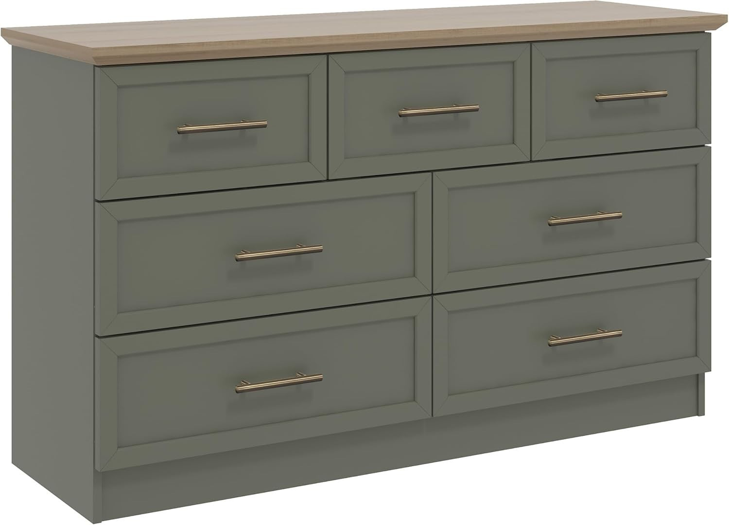 7-Drawer Storage Chest with Oak Top | Durable, Versatile Bedroom Organizer