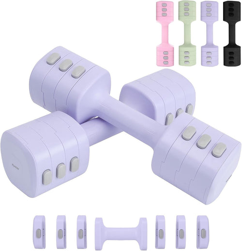 4-in-1 Adjustable Dumbbells 2–5.5LB Each Fast Adjust Non-Slip Home Weights