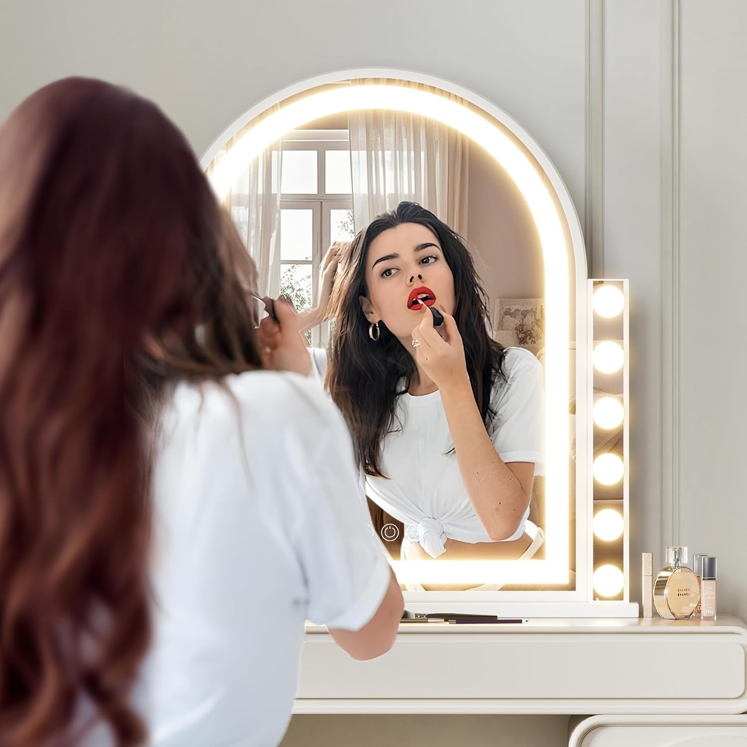 LED Makeup Vanity Mirror with 12 Dimmable Lights, Touch Control, 3 Modes