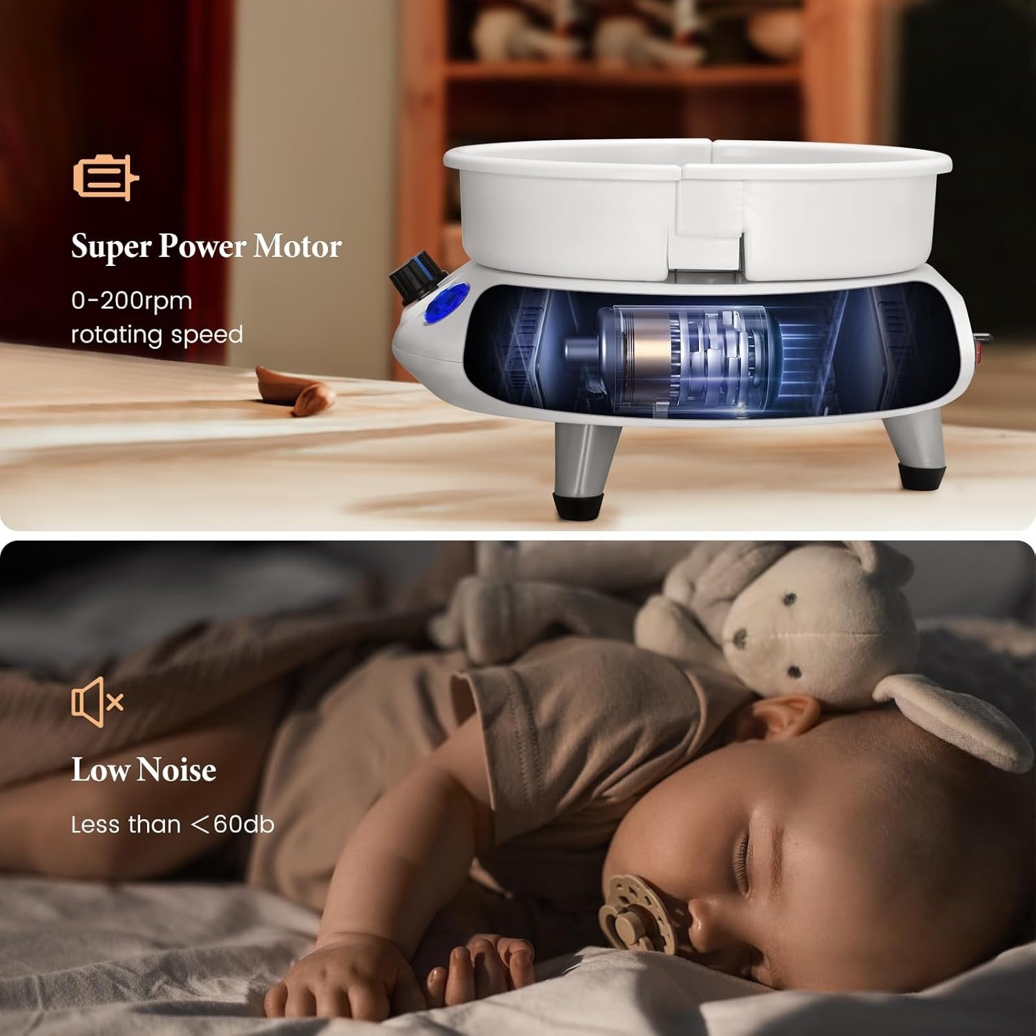 Electric Pottery Wheel 350W Adjustable Speed 15cm Ceramic Tool