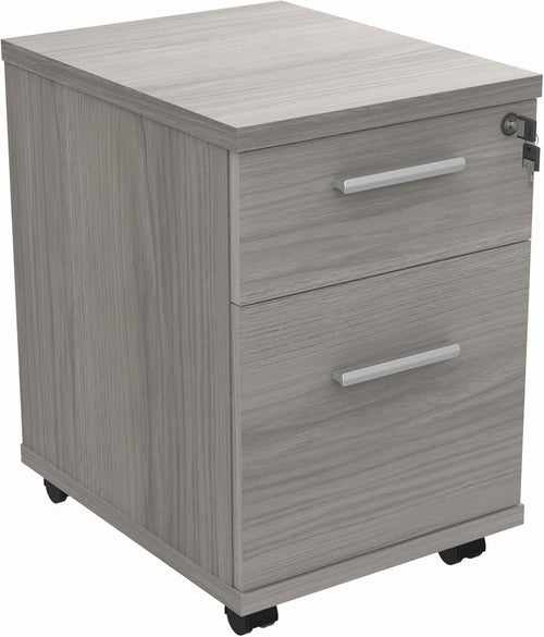 Heavy Duty Mobile Office Cabinet with Lockable 2 Drawers & Wheels
