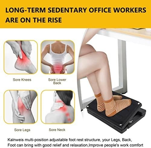 Adjustable Under Desk Foot Rest Ergonomic Footrest for Office Home Use