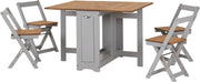 Extendable Butterfly Dining Table Set Grey Pine Compact Kitchen Furniture