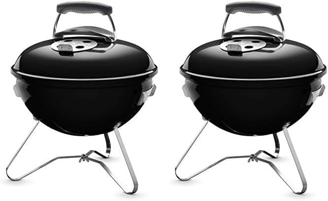 Portable Charcoal BBQ Grill Set 37cm (Pack of 2) Outdoor Garden Camping Picnic