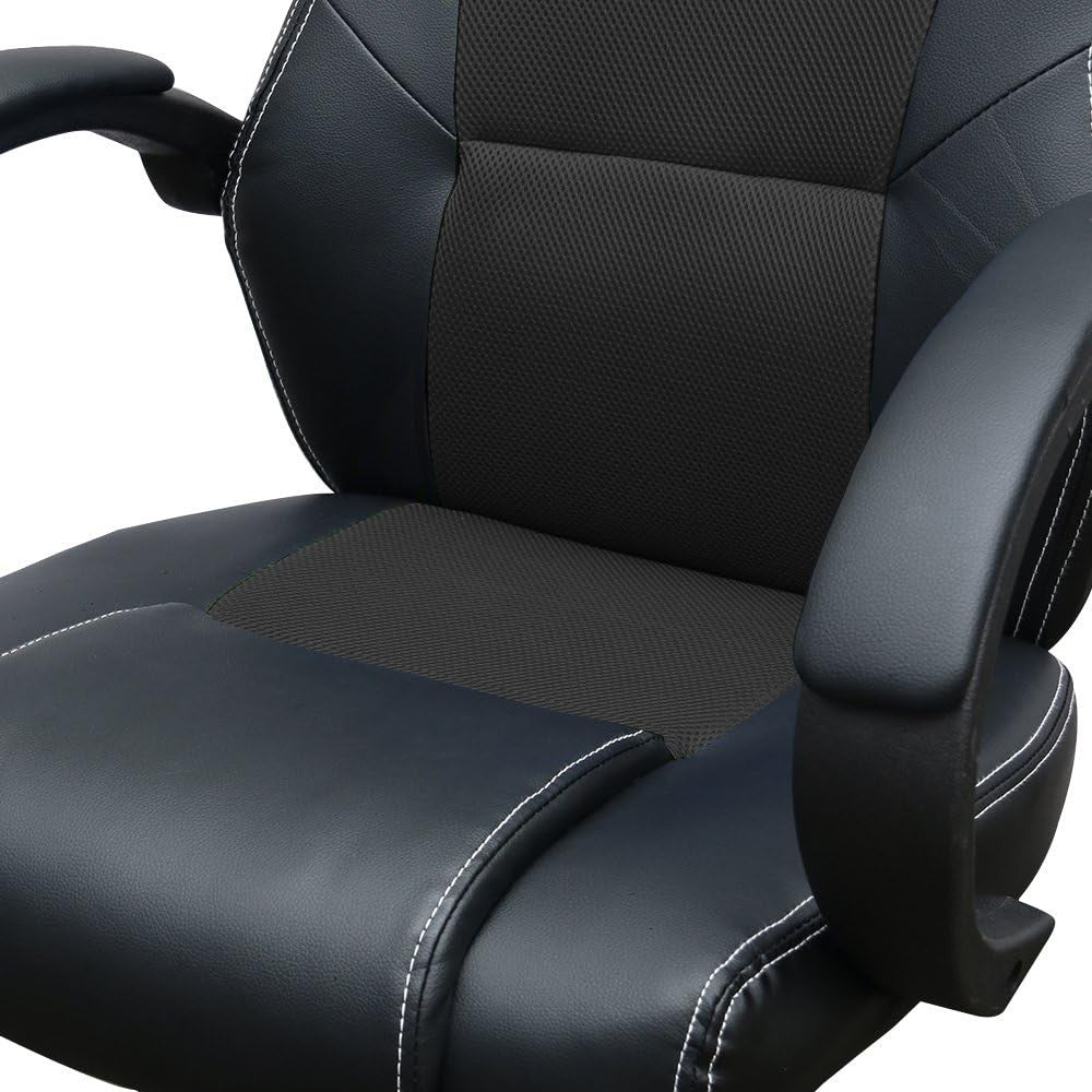 Racing Style Gaming Chair Black PU Leather Ergonomic Swivel Desk