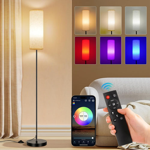 RGB LED Floor Lamp Dimmable Smart Standing Lamp Remote Corner Light