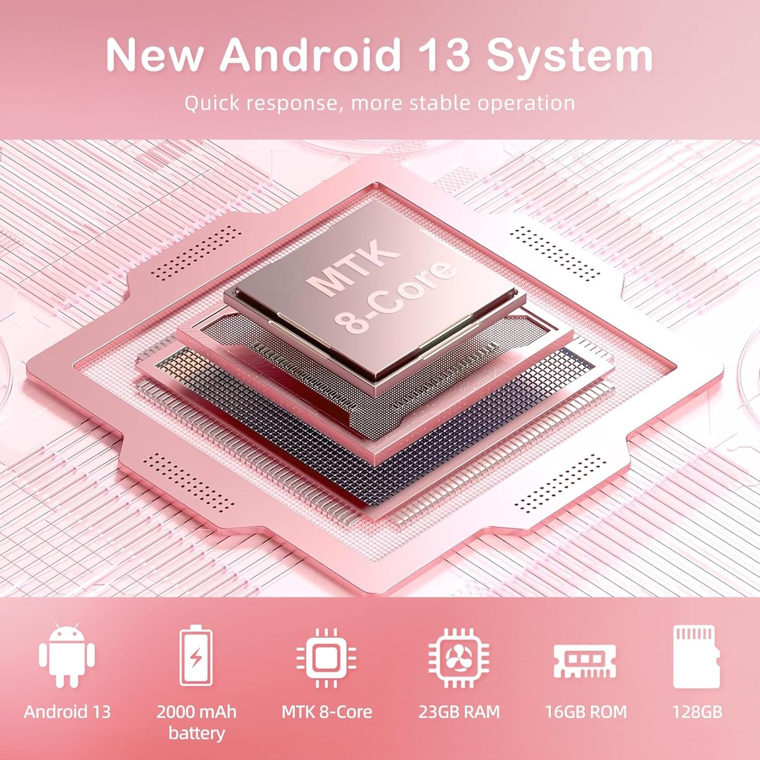 144GB Android MP3 Player 4" Touchscreen Bluetooth WiFi Pink