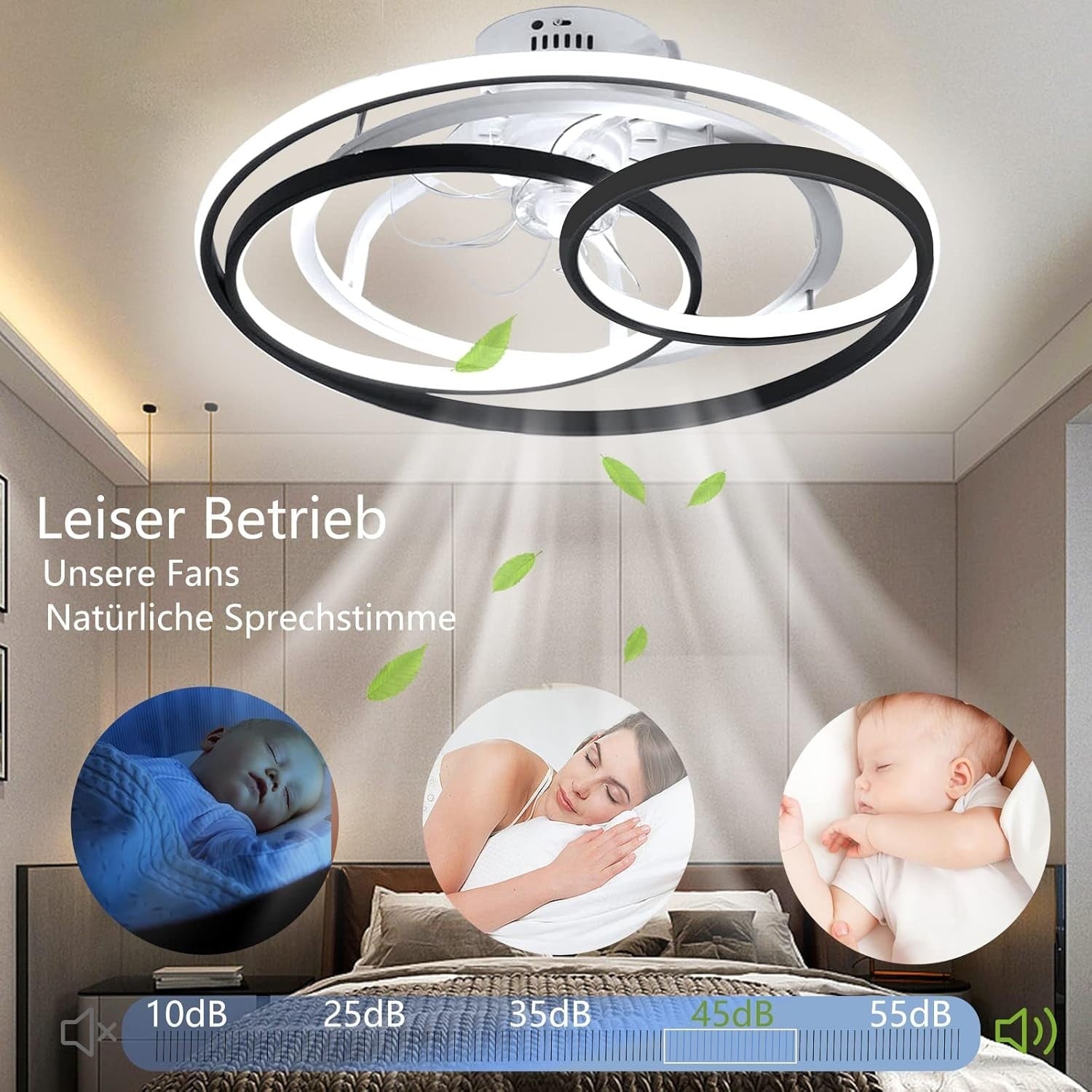 Wildcat Ceiling Fan with Lights Modern LED Dimmable Quiet