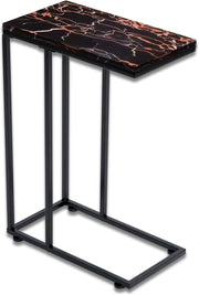 Rose Gold C Shaped Side Table Sofa Bed Snack Laptop Stand Metal Frame