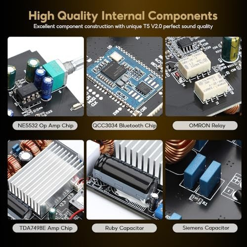 T5 V2.0 Mini Tube Headphone Amp 140Wx2 Bluetooth RCA Stereo HiFi