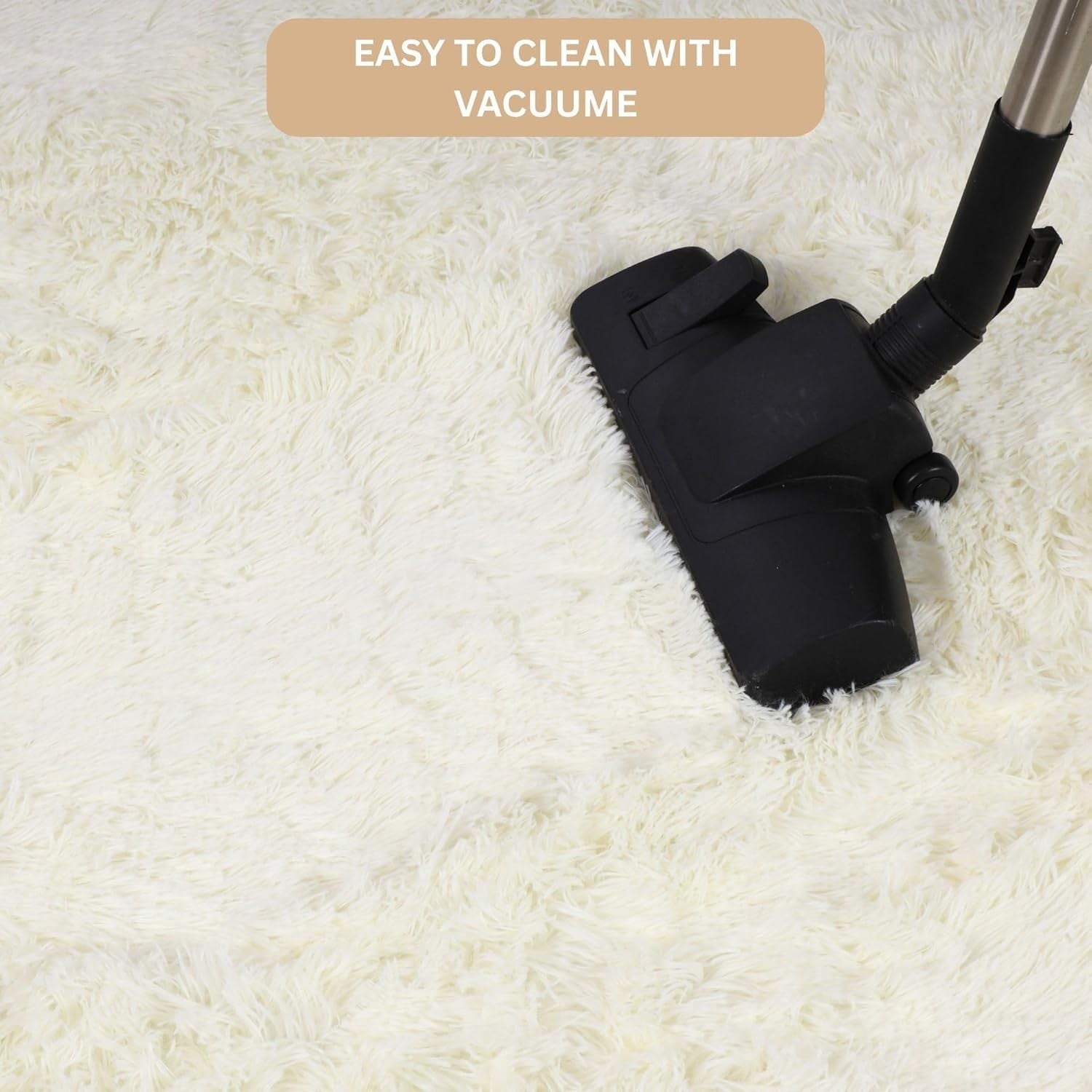 Cream Hallway Runner Rug 80x300cm Fluffy Thick Pile Non Slip Long Shaggy Carpet