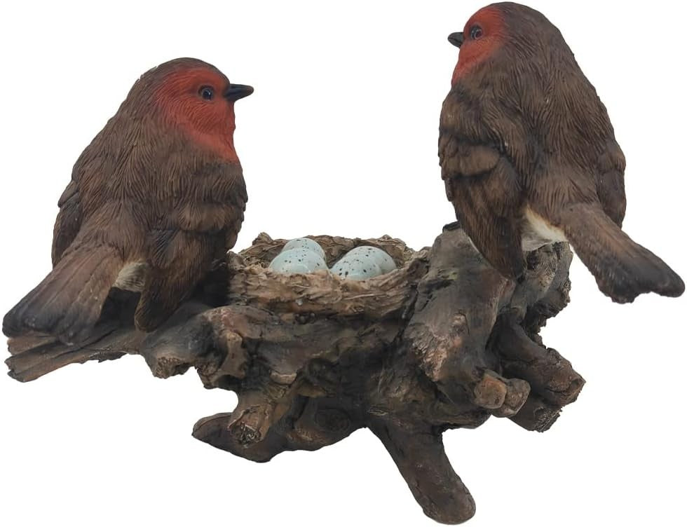 19cm Robin Bird Ornament – Hand-Painted Resin Garden Statue, Frost-Resistant