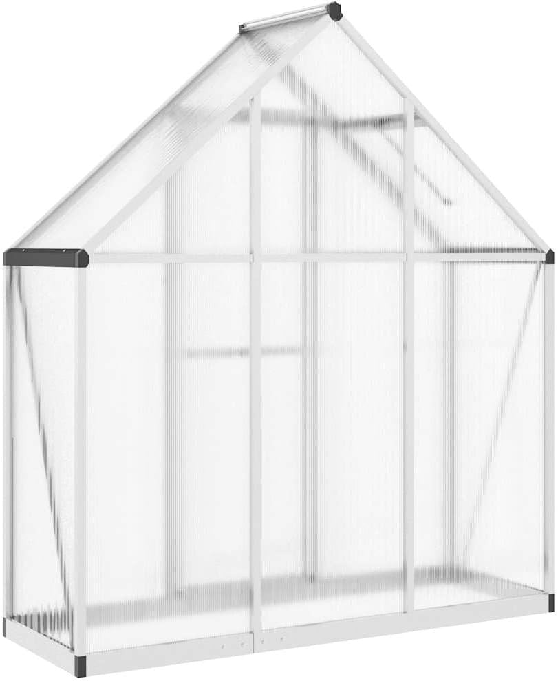 Compact Walk-In Greenhouse 169x58x195cm Silver Aluminium Frame UV Polycarbonate