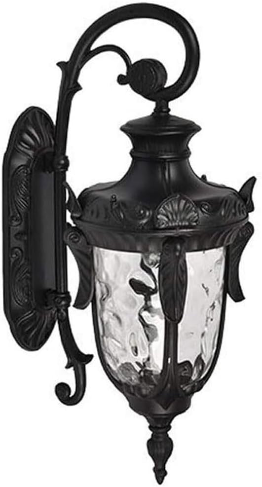 Retro Outdoor Wall Sconce – Black Vintage Waterproof Lamp (25×44 cm)