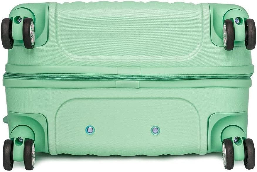 24 Inch Medium Hard Shell Suitcase Lightweight 4 Dual Spinner Wheels Lock Green