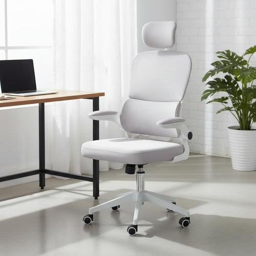Ergonomic Mesh Office Chair Oversized Flip-Up Arms Adjustable Lumbar Support