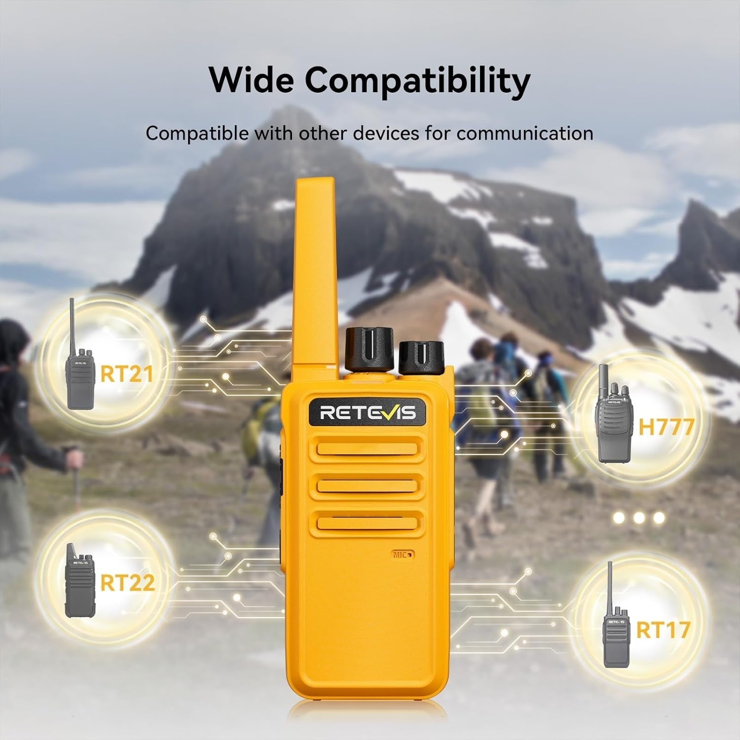 PMR446 Walkie Talkies 4 Pack Rechargeable VOX Radio w Earpieces USB