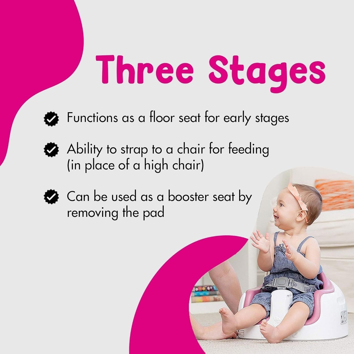 Adjustable Toddler Multi Seat Booster Chair with Tray Harness Compact & Safe