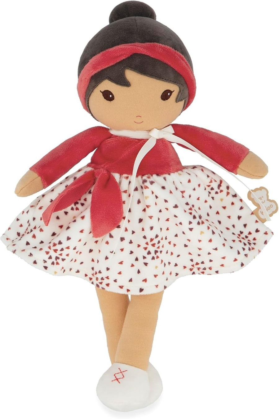 32cm Soft Fabric Rag Doll Micro Velvet Skirt Personalised Ribbon Newborn Gift