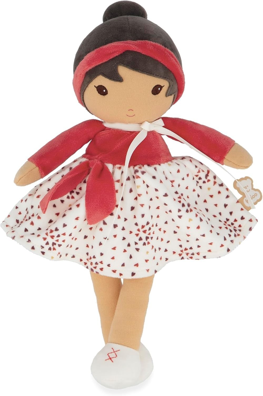 32cm Soft Fabric Rag Doll Micro Velvet Skirt Personalised Ribbon Newborn Gift