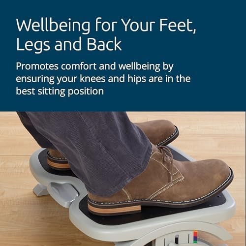 Ergonomic Under Desk Foot Rest SmartFit Adjustable Tilt Non Slip Office