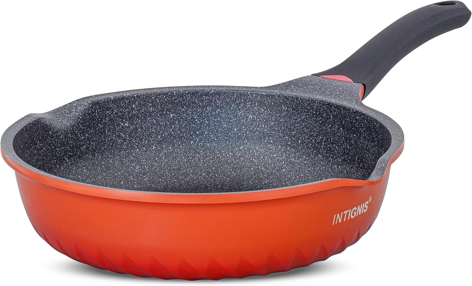 28cm Orang Deep Non Stick Frying Pan with Lid  3in1 Skillet Sauté Pan & Mini Wok