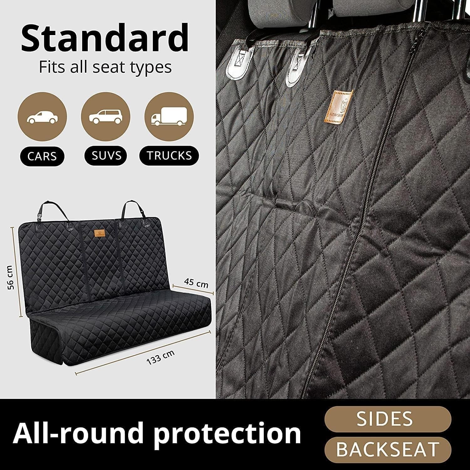 Waterproof Dog Car Seat Cover Non Slip Scratch Proof Back Seat Protector