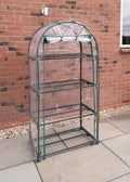 4 Tier Mini Greenhouse with Clear PVC Cover | Compact Outdoor Plant Shelving
