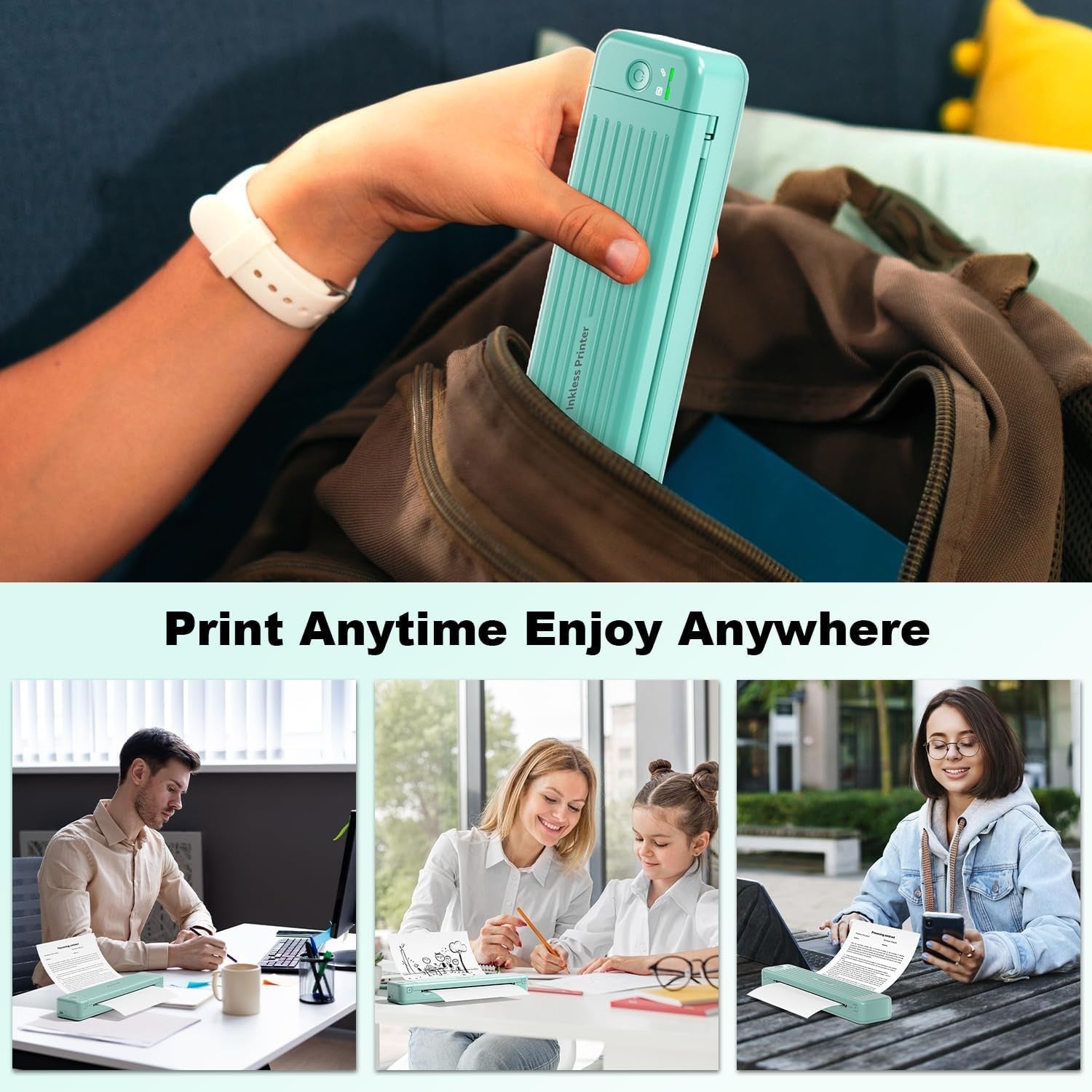 P831 Portable Bluetooth Thermal Printer – 300 DPI Mobile for Phone & Laptop