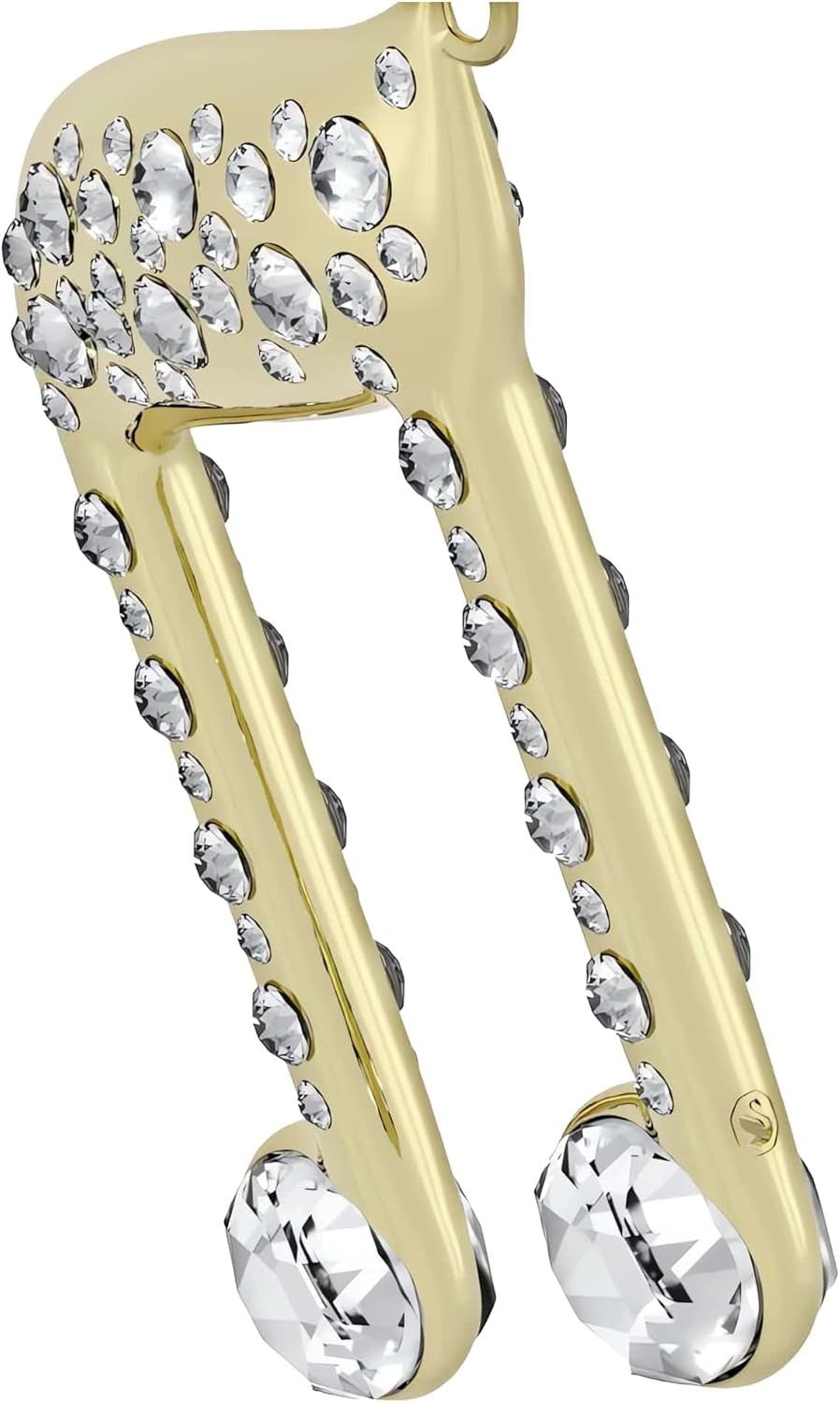 Luxury Crystal Music Note Ornament • Gold-Tone Finish • Sparkling Festive Decor