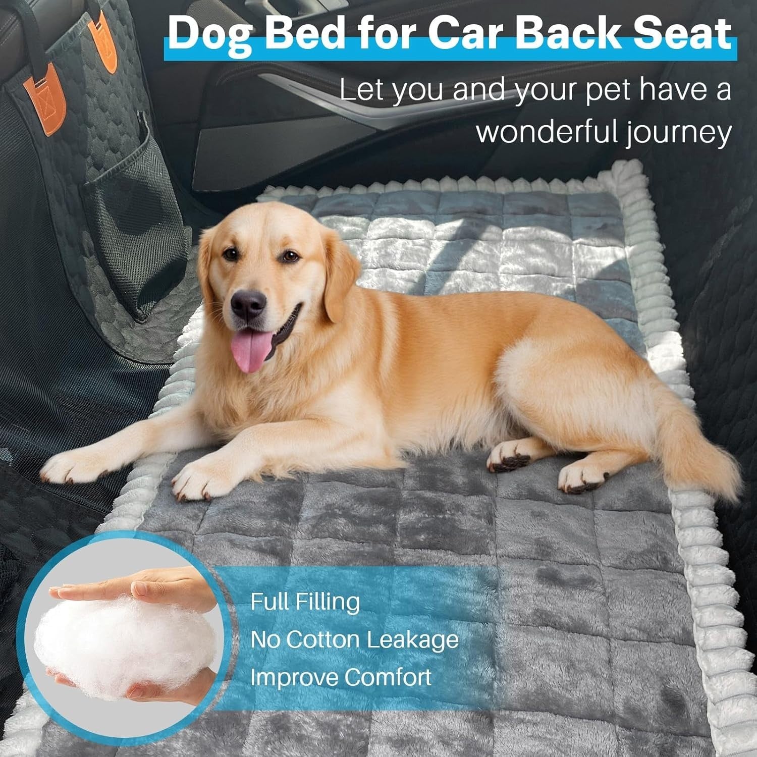 Dog Car Back Seat Bed Mat Non Slip Pet Travel Cover 138x63cm