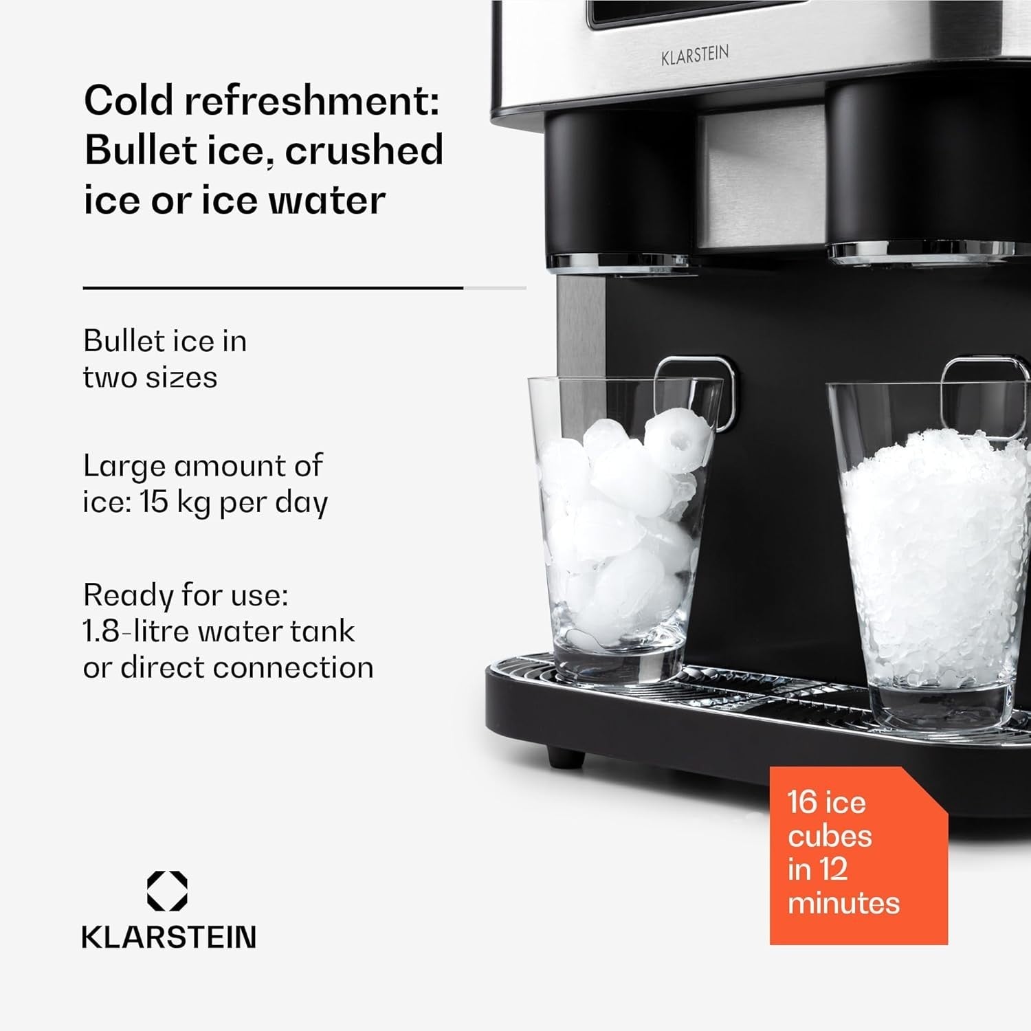 Countertop Ice Maker Bullet & Cube Touch Control Fast Ice Machine