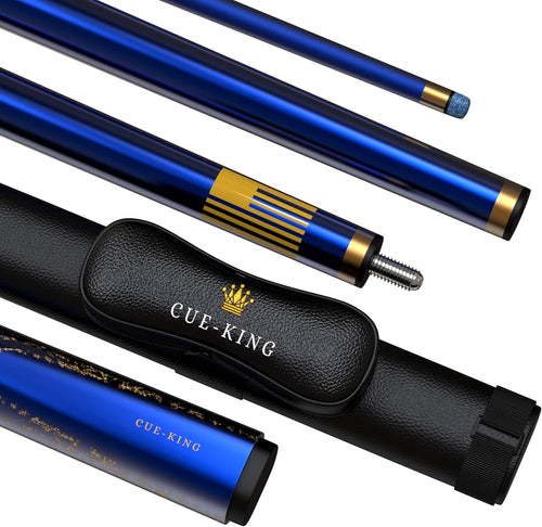 58in Professional Pool Cue 20oz 2 Piece 9.5mm Tip Blue w Case
