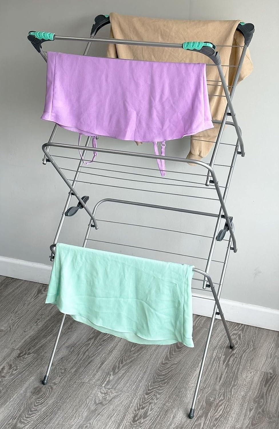 3 Tier Clothes Airer Indoor Folding Laundry Drying Rack 18m Space