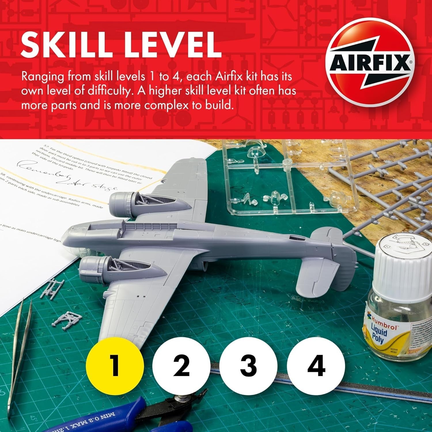 1:72 WWII Spitfire Mk.Vc Aircraft Model Kit 73pcs Military Build Set Adult