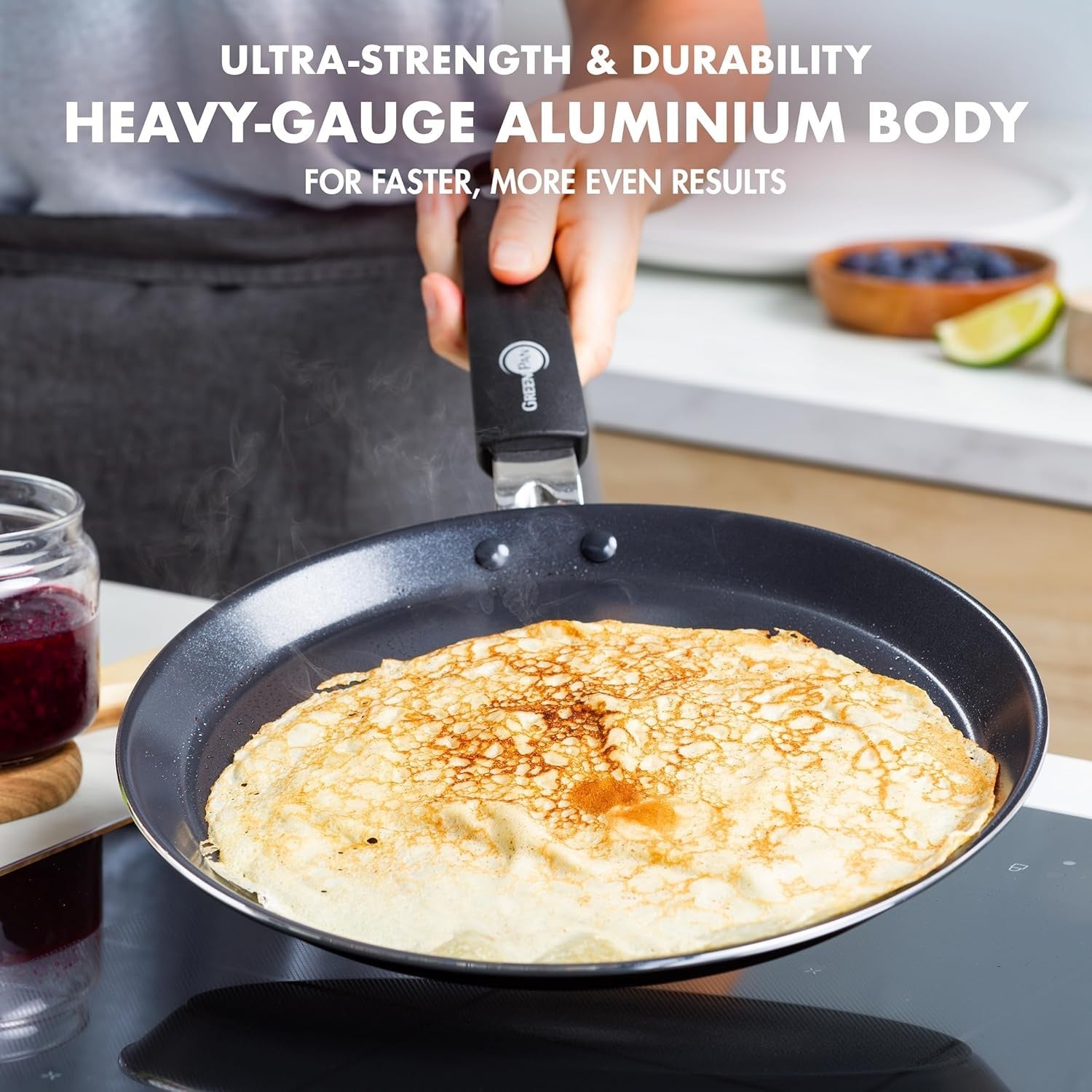 28cm Ceramic Non-Stick Crepe Pan PFAS-Free Induction