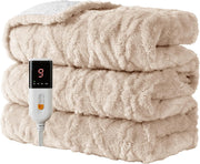 Electric Heated Throw Blanket Soft Large 9 Heat Levels Timer Washable 130x160cm
